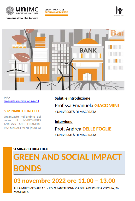 SEMINARIO DIDATTICO:GREEN and SOCIAL IMPACT BONDS